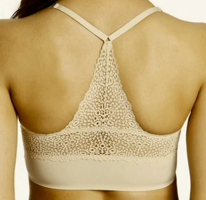MAIDENFORM Pure Comfort Lace Racerback Nude Wireless Bralette Bra Women S M L XL - Picture 1 of 17