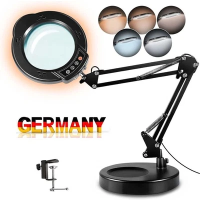 Lupe mit Licht und Ständer 10X- 2-in-1 stufenlos dimmbare LED-Schreibtischlampe - Bild 1 von 4