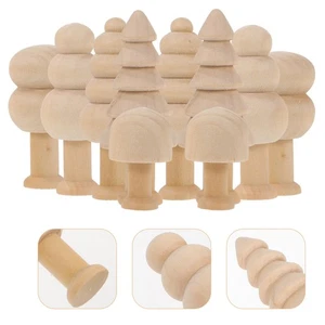  10 Pcs Tree Embellishments Wood Craft Supplies Mini Trees for Crafts - Bild 1 von 12