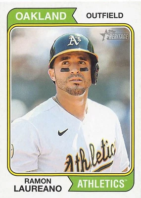 Ramon Laureano 2023 Topps Heritage Baseball card Base #195 Oakland Athletics - Image 1 of 2