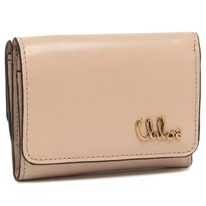 OFFERTA CHLOE CH25SP487O16 6J5 portafoglio triplo iconico mini portafoglio beige donna NUOVO - Foto 1 di 8