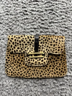 Bolso sin asas Jimmy Choo de cuero genuino con estampado de leopardo Harako Foto 1 de 4