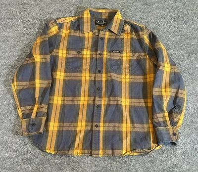 Camisa Sullen Para Hombre Mediana Amarilla Azul Franela a Cuadros Abotonada Manga Larga Informal Foto 1 de 4