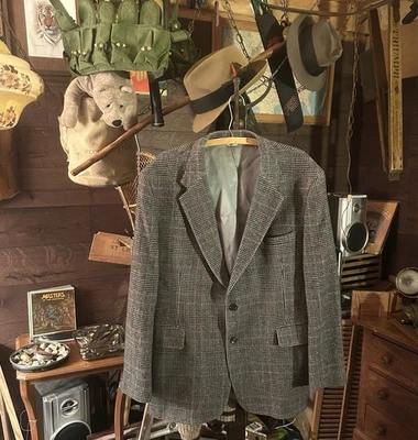 Chaqueta Blazer Eagle University Para Hombre 100% Lana Tweed 46L De Colección ¡Hecha en EE. UU.! ¡BONITO! Foto 1 de 4