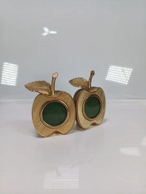 Ted Arnold 黄铜苹果形状相框连接复古 20 世纪 60 年代教师礼物 — 第 1/4 张图片