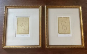 ETHAN HARPER Antique Nude Figure Study Framed Art Signed Numbered Print Lot Of 2 - Picture 1 of 10