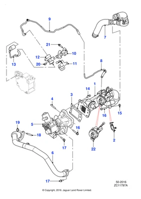 Jaguar Genuine EGR Cooler Fits XF 2.2D 2.7D 3.0D 4.2 2.0 3.0 5.0 XFR-S 2.0 T - Image 1 of 4