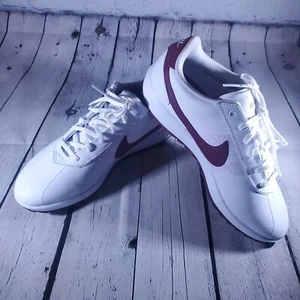 NEU! Nike Cortez G spikellose Damen-Golfschuhe weiß burgundisch Damen Größe 10,5 - Bild 1 von 4