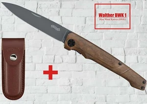 Walther Messer BWK 1 Blue Wood Knife Zweihandfolder 440C Stahl Walnussholz §42a