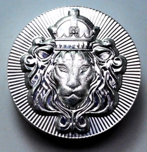 5 Oz 999 Fine Silver Scottsdale Mint Silver Stacker Thick Round w/ Crowned Lion - Picture 1 of 7
