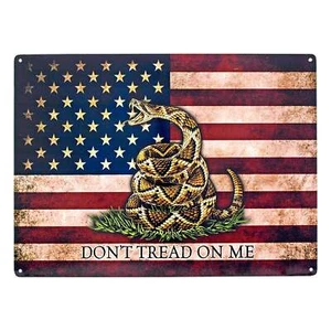 Letrero de hojalata de metal Don't Tread on Me - Imagen 1 de 1