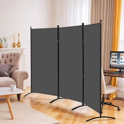 3 Panel Rolling Room Divider Folding Wall Divider for Office Room Restaurant - Image 1 of 4