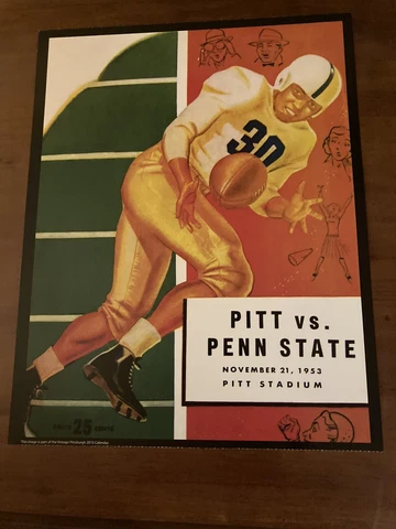 1953 Pitt Panther Vintage Football  - Great For Framing Cover