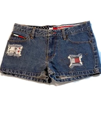 TOMMY HILFIGER Blue Denim Jean Shorts Low Rise Women’s Size 5 / Vintage 90's - Image 1 of 4
