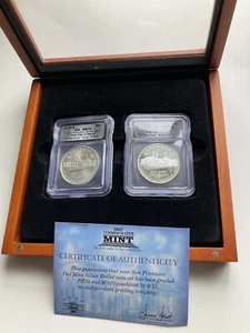 2006-S San Fran Old Mint Silver Dollar 2-pc Coin Set, COA & PR 70 & MS 70 by ICG - Picture 1 of 6