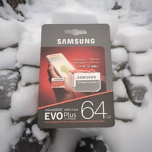 Carte mémoire MicroSD Micro SDXC SAMSUNG EVO Plus 64 Go neuve avec adaptateur SD - Photo 1 sur 4