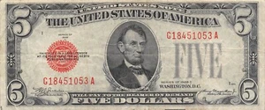 USA $5 Series of 1928 C Block G - A Circulated Banknote Z3 - Picture 1 of 2