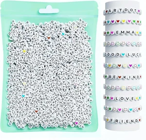 800 Pieces Assorted Letter Beads for Friendship Bracelets Making Kit, 28 Styles - Picture 1 of 12