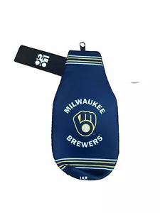 Milwaukee Brewers Neoprene Bottle Suit Cooler Koozie With Zipper  ( NEW ) - Picture 1 of 4