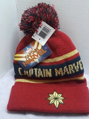 Marvel Captain Marvel Boggin Beanie ski Hat Red NEW NWT - Image 1 of 4
