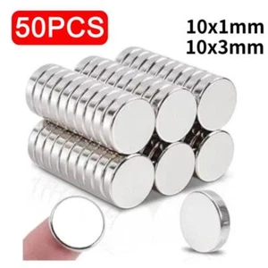 10/20/50 Pcs 10x1 10x3 Neodymium Magnet 10mm X 3mm N35 NdFeB Round Super Powerfu - Imagen 1 de 9