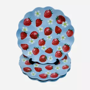 "Juego de platos de cena C&C California Home 11"" - diseño de fresas y flores" - Imagen 1 de 3