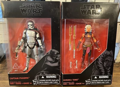 Star Wars Black Series 3.75" Walmart Exclusive Ahsoka Tano & Captain Phasma Lot - image 1 of 2