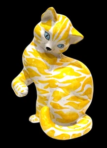 Große Vintage Italienische Mancioli Katze Figur Terrakotta Kunstkeramik Italy - Bild 1 von 6
