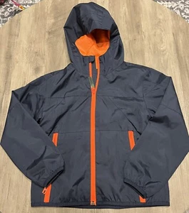Boy’s Champion Hooded Zip-up Jacket Sz XS 4-5 Light Weight Blue w/ Orange VGC! - Picture 1 of 3