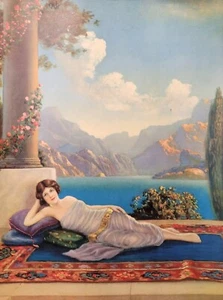Antique 1920s Art Deco Art Print Poster Glamour Pinup Flapper R. Atkinson Fox - Picture 1 of 8
