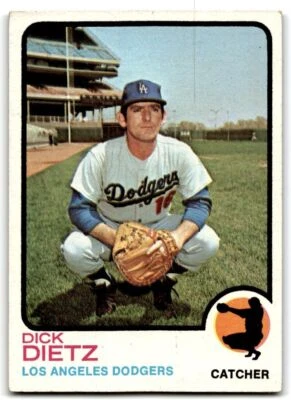 1973 Topps Dick Dietz b Los Angeles Dodgers #442 - Image 1 of 2