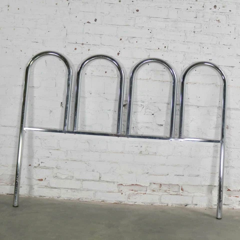 Chrome Tube Vintage Mid-Century Modern Four Arch Full-Size Headboard Cover