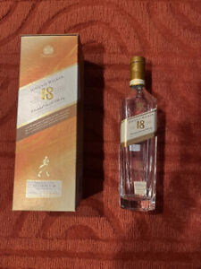 Johnnie Walker Gold Label Scotch Whiskey Aged 18 Years- Empty Bottle & Box