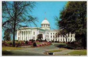State Capitol Montgomery Alabama AL UNP Chrom rosa Kamelie Postkarte - Bild 1 von 2