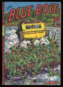Blue Bolt v7 #1 VF- 7.5 WWII Cover Art James Wilcox Novelty Press 1940 - Picture 1 of 2