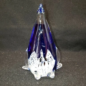 Figura de vidrio PINGÜINO azul blanco y 2 pingüinos bebé por dentro artísticamente hecha a mano... - Imagen 1 de 12