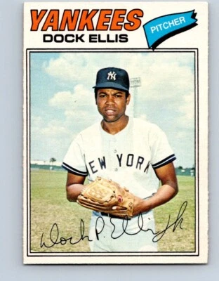 VINTAGE BASEBALL CARD OPC 1977 NEW YORK YANKEES DOCK ELLIS  NO110 - Image 1 of 2