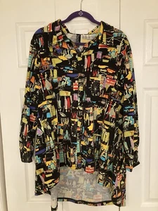 Berek XXL Womens Wearable Art Button Down Jacket Blouse Shirt Pockets Carnival - Picture 1 of 11