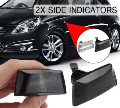 2x  SEITENBLINKER schwarz kompatibel f OPEL Adam Astra H J GTC Corsa D E - Bild 1 von 4
