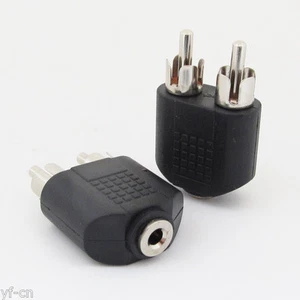 50x 3.5mm Stereo Female to 2 RCA Male Plug Twin Phono Y Splitter Audio Adapter - Picture 1 of 4
