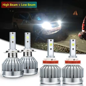 4x LED Headlight High Low Beam 6000K White H7 H11 For GMC Acadia 2007-2011 2012 - Picture 1 of 12