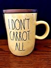  Rae Dunn I DON'T CARROT ALL Speckled Coffee Mug / Cup Wooden Lid NEW Grad Gift