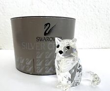 Swarovski Silver Crystal 7634 046 000 Sitting Cat 160799 In Box