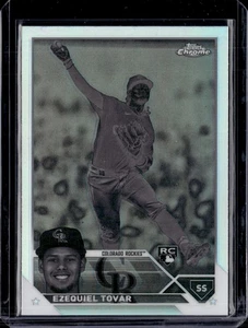 2023 Topps Chrome #106 Ezequiel Tovar Rookie Negative Refractor EX (scratches) - Picture 1 of 2