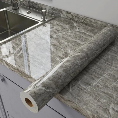 White Marble Contact Paper Grey Wallpaper 23.6"*197" Thick Wallpaper Roll - Image 1 of 4