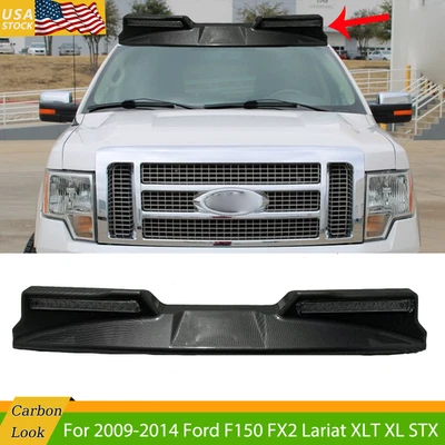 Front Roof Top Spoiler LED Lights Bar Carbon Look For 2009-2014 Ford F-150 F150 Foto 1 de 4