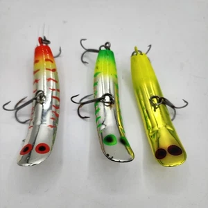Luhr Jensen Kwikfish K15 Lot Kunstköder Metallic GRÜN ORANGE GELB Pre Rapala - Bild 1 von 7