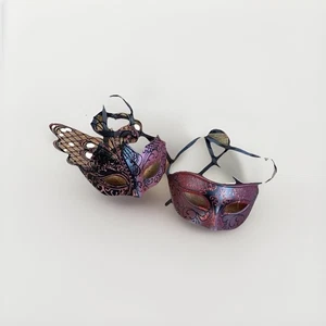 Black/red Masquerade Ball Mask Couple’s, Prom Dance Birthday Party Wear or Deco - Picture 1 of 5