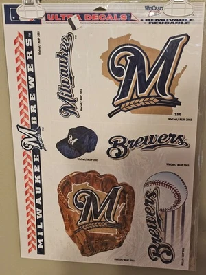 MILWAUKEE BREWERS  MLB BASEBALL  5 Ultra Decal 11x17 CAR WINDOW AUTO - Image 1 of 2