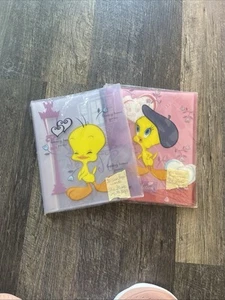 2 NWT Vintage 1990s Tweety Bird Warner Bros Stationary Photo Scrap Books Clear - Picture 1 of 7